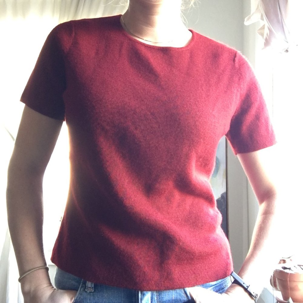 Red Vintage Wool Tee - Small
